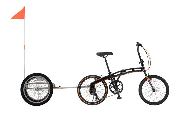 ウッディサイクルトレーラーほぼ全ての自転車に接続できるユニバーサル設計画像