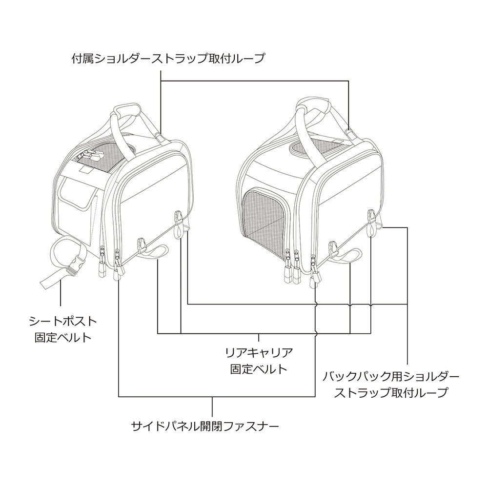 DBP448-DP マルチユースペットキャリー サイズ画像