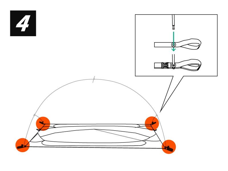 バイクツーリングコットテント組立方法（画像）画像