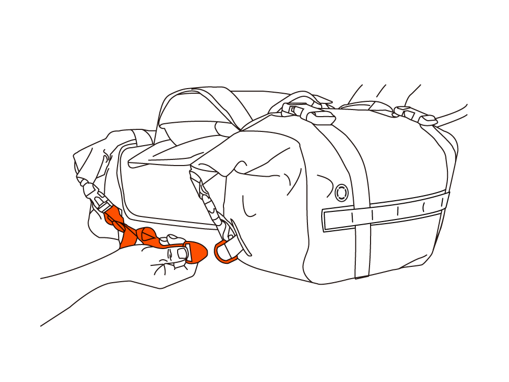 TPU サイドバッグバッグの装着方法画像