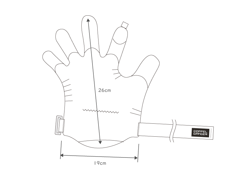 DGL618-BK ライダーズ オーバーグローブ サイズ画像