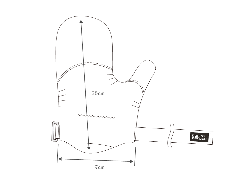 DGL619-BK ライダーズ オーバーミトン サイズ画像