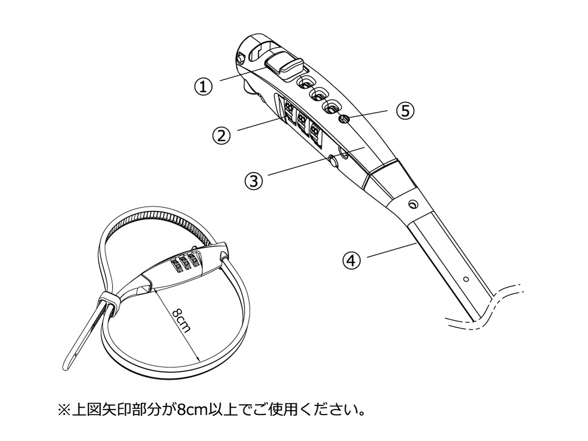 ダイヤルロック結束バンド各部名称画像
