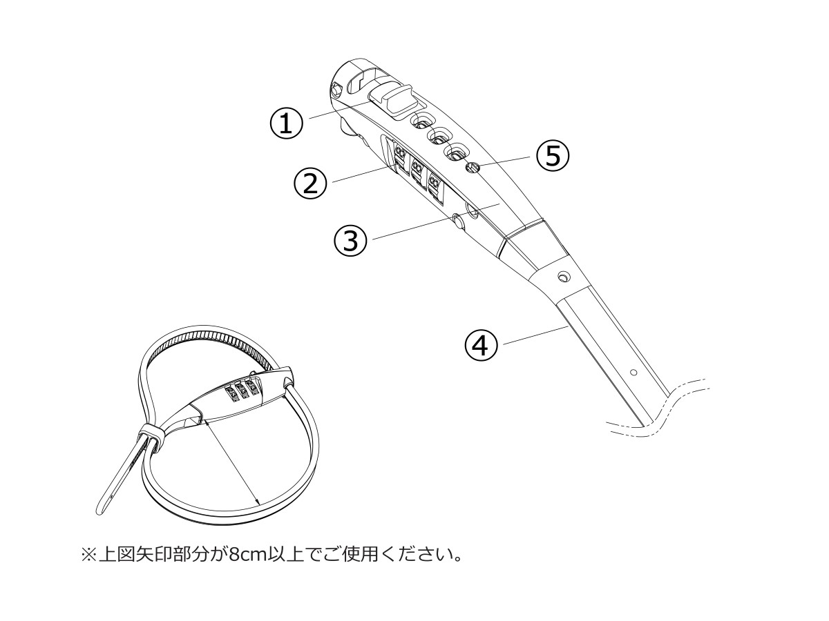 ダイヤルロック結束バンド各部名称画像